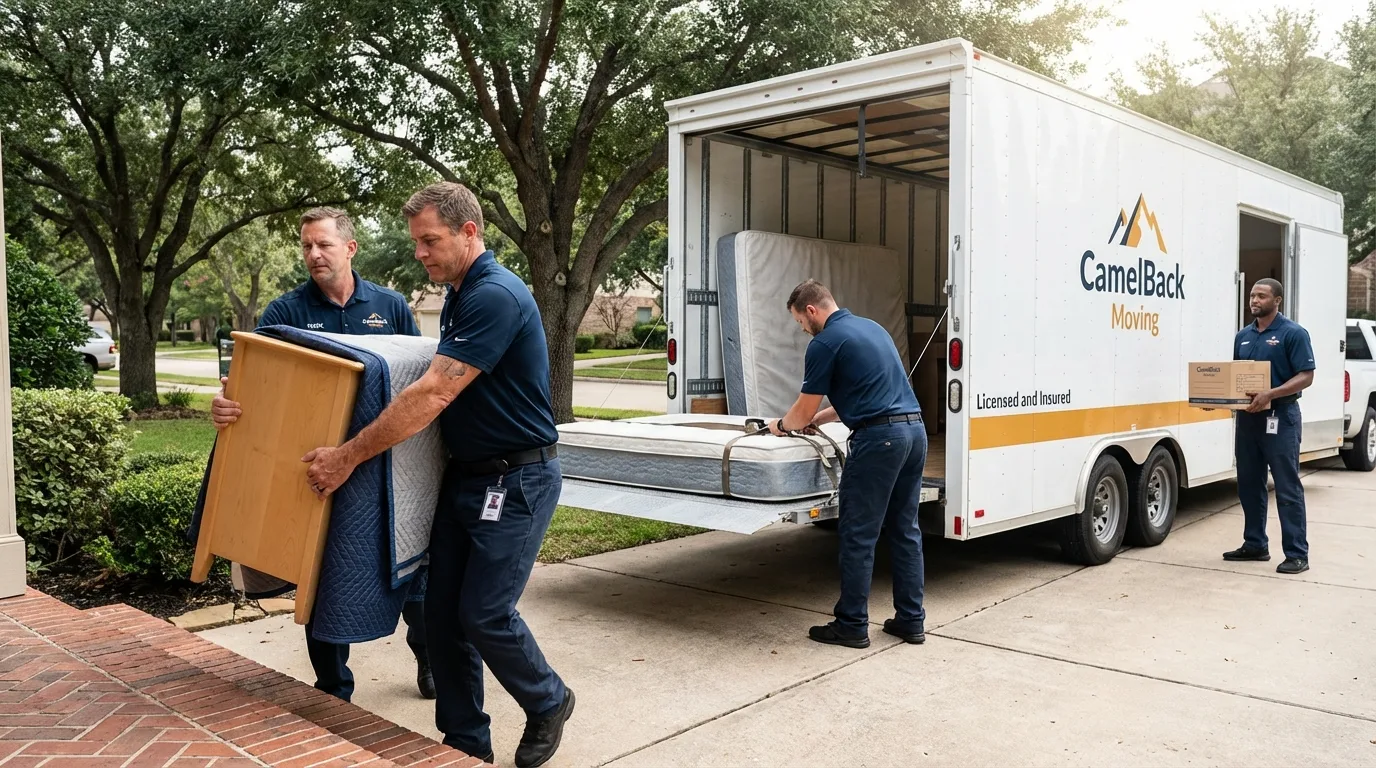 Crew loading residential truck for cross-state move from Tamaqua, PA