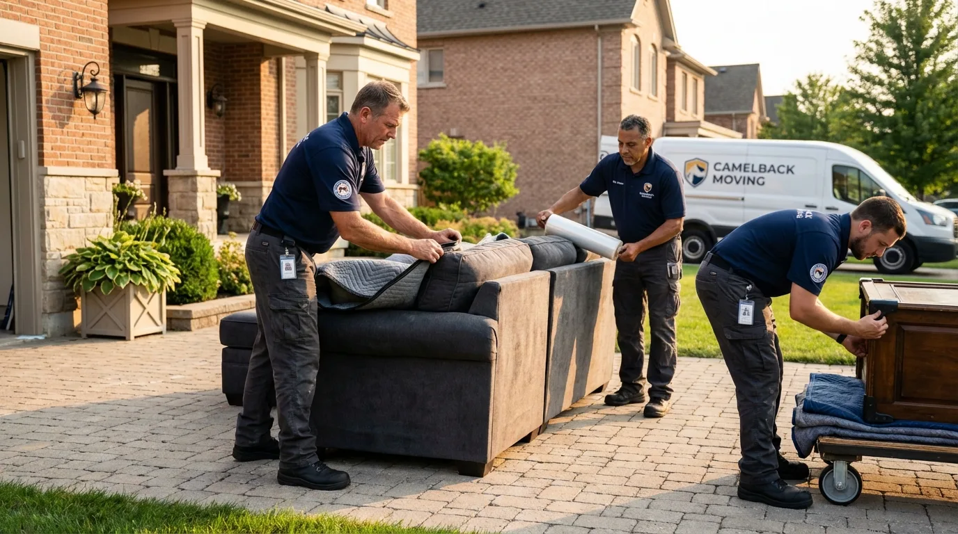 Large estate moving crew wrapping furniture in Tamaqua, PA